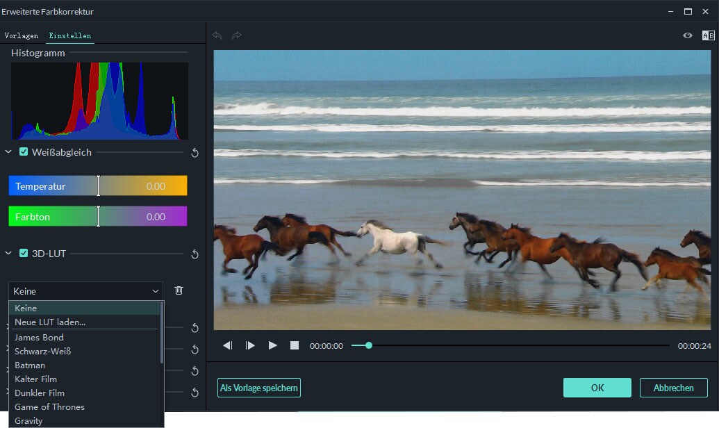 3D-LUT einstellen