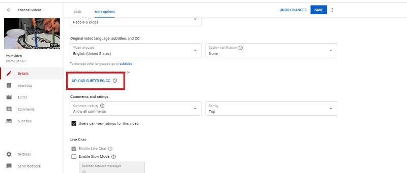 how to add subtitles to a video in youtube
