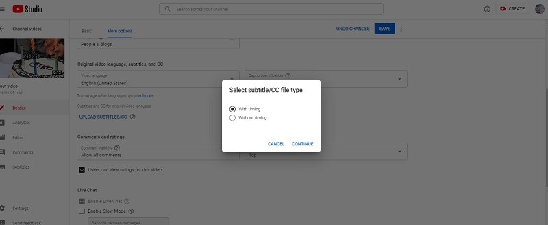 add subtitles to a youtube video online