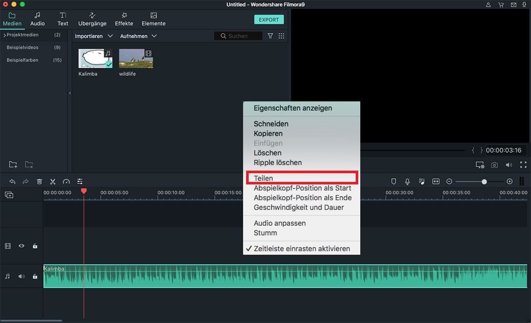 audio teilen