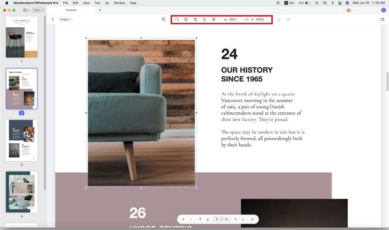 editare le immagini nel pdf