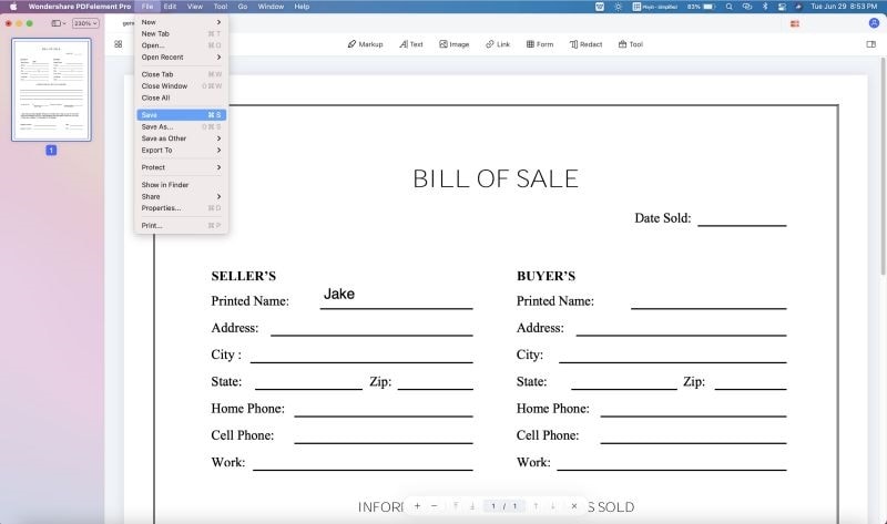 save pdf file
