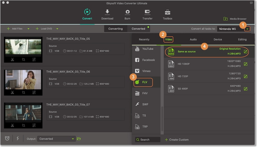 output as flv on iskysoft dvd to flv converter