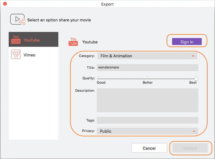 uplaod wav naar youtube