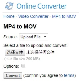 online mp4 to mov converter