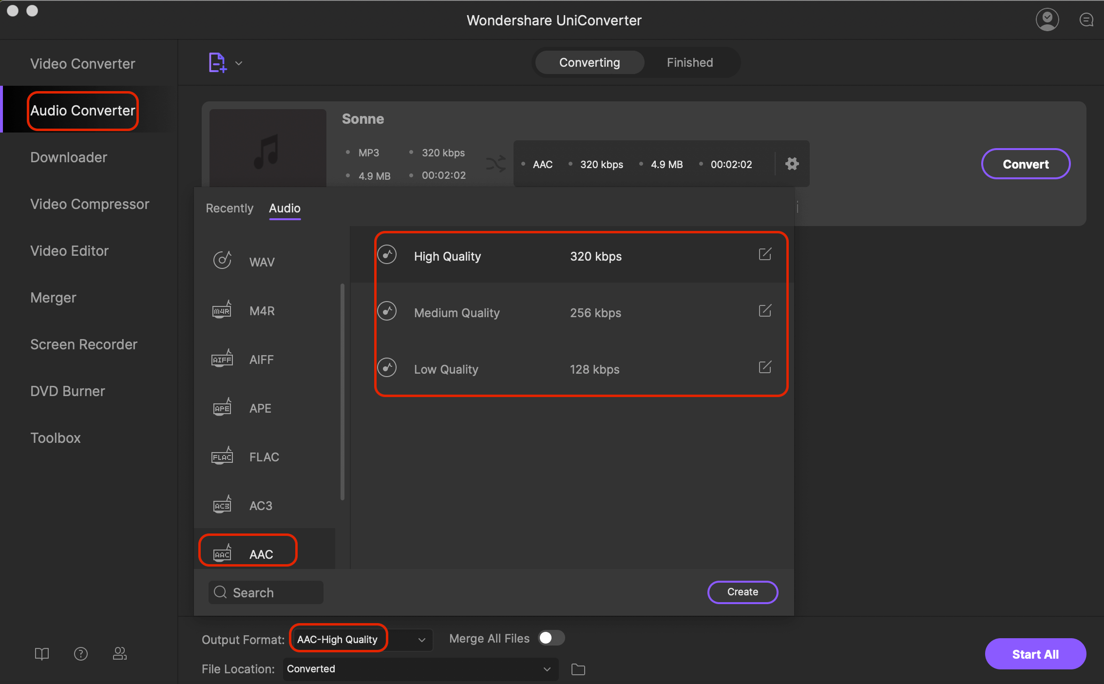 create aac version