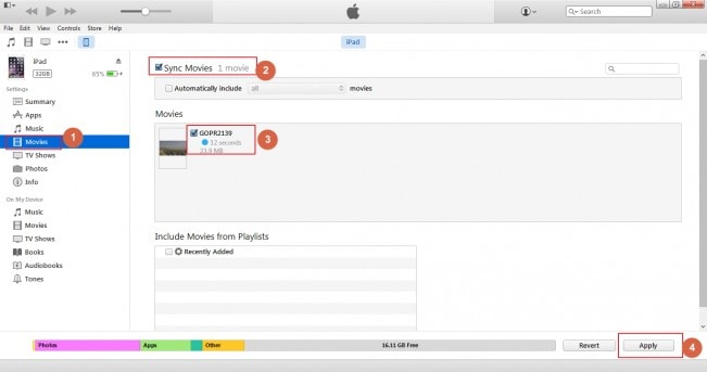 itunes put mp4 to ipad